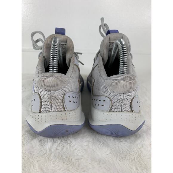 Under Armour Youth Sneakers Size 2.5Y Gray Aqua Purple Athletic Running Shoes - Picture 3 of 11